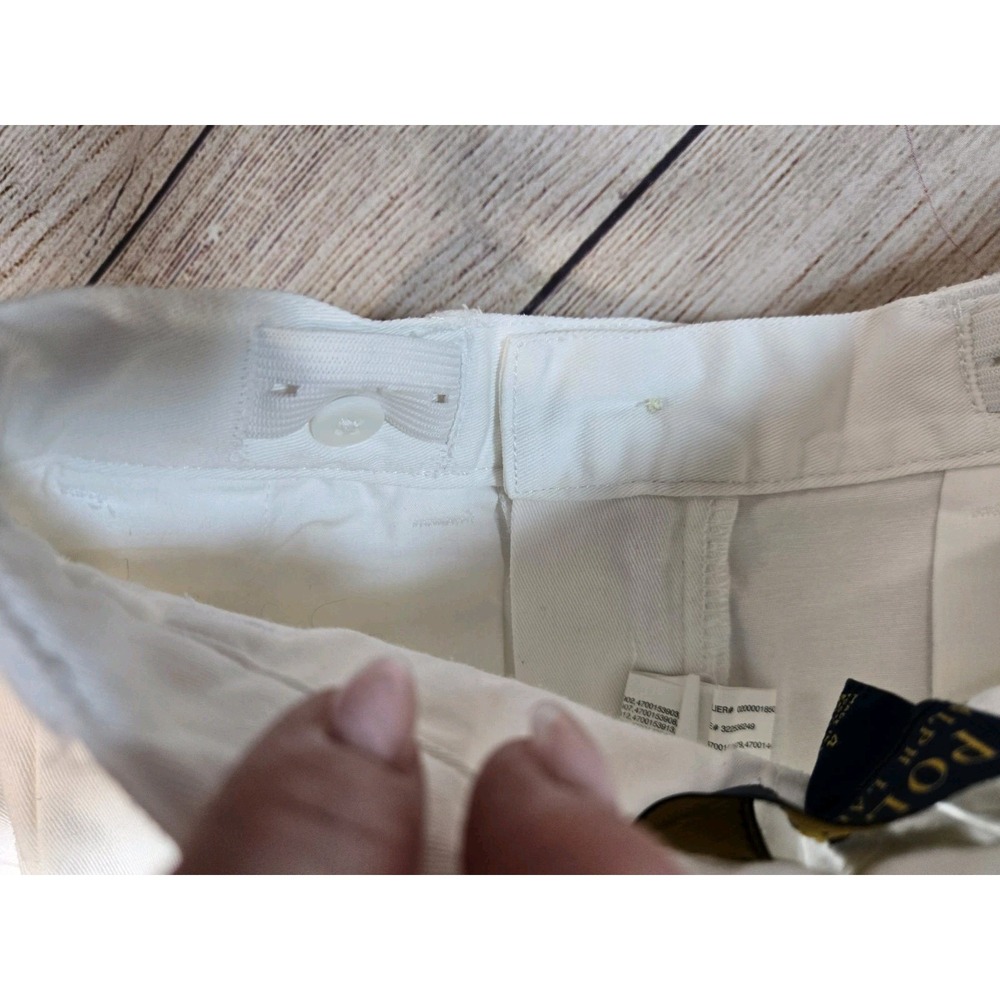 Polo Ralph Lauren Boys Shorts Size 4 White With Navy Blue Polo Adjustable Waist - Picture 6 of 6